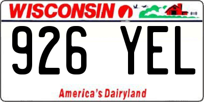 WI license plate 926YEL