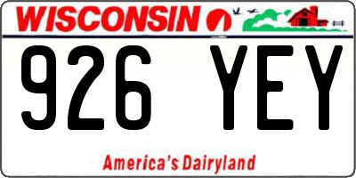 WI license plate 926YEY