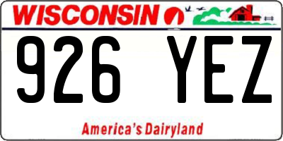 WI license plate 926YEZ