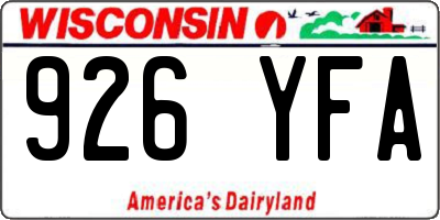 WI license plate 926YFA