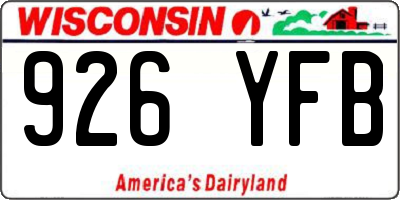 WI license plate 926YFB