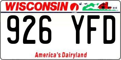 WI license plate 926YFD