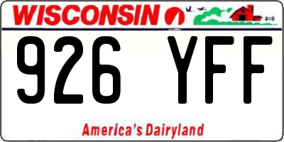 WI license plate 926YFF