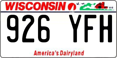 WI license plate 926YFH