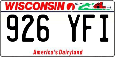 WI license plate 926YFI