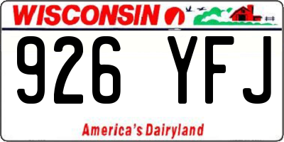 WI license plate 926YFJ