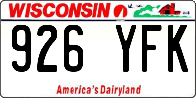 WI license plate 926YFK
