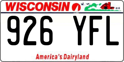 WI license plate 926YFL