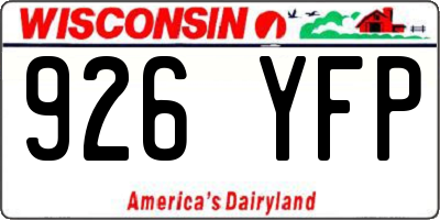 WI license plate 926YFP