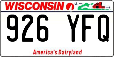 WI license plate 926YFQ