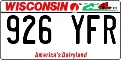 WI license plate 926YFR