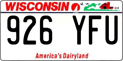 WI license plate 926YFU