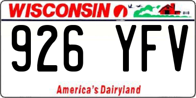 WI license plate 926YFV