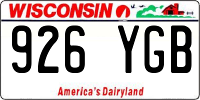 WI license plate 926YGB