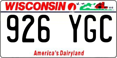 WI license plate 926YGC