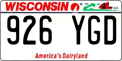 WI license plate 926YGD