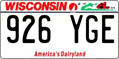 WI license plate 926YGE