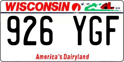 WI license plate 926YGF