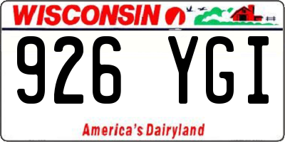 WI license plate 926YGI