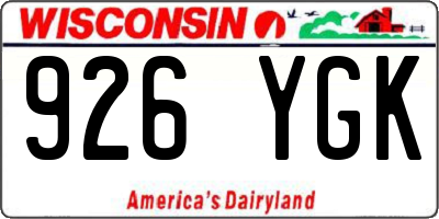 WI license plate 926YGK