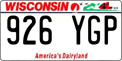 WI license plate 926YGP