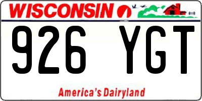 WI license plate 926YGT
