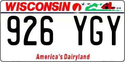 WI license plate 926YGY