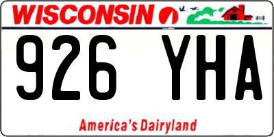 WI license plate 926YHA