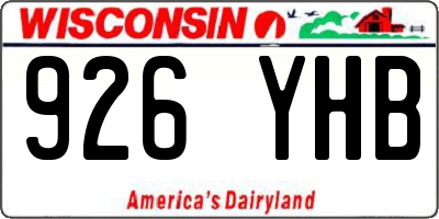 WI license plate 926YHB