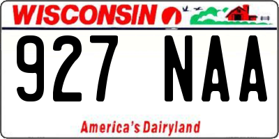 WI license plate 927NAA