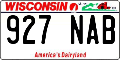 WI license plate 927NAB