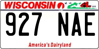 WI license plate 927NAE