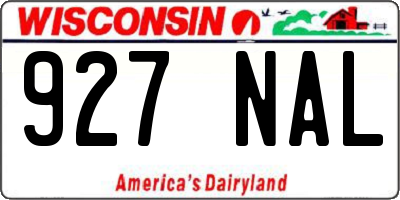 WI license plate 927NAL