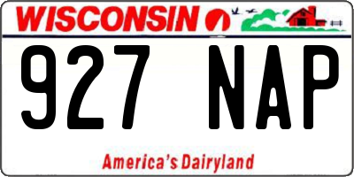 WI license plate 927NAP