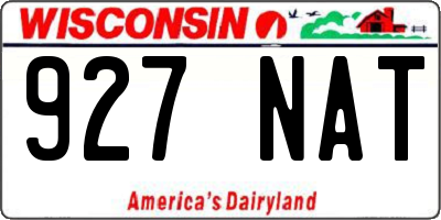 WI license plate 927NAT