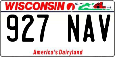 WI license plate 927NAV
