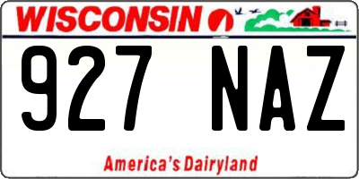 WI license plate 927NAZ