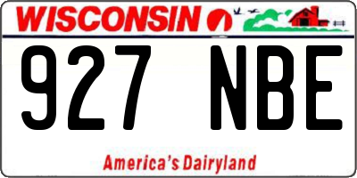 WI license plate 927NBE