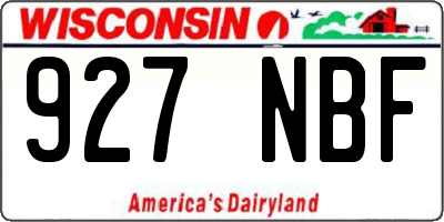 WI license plate 927NBF