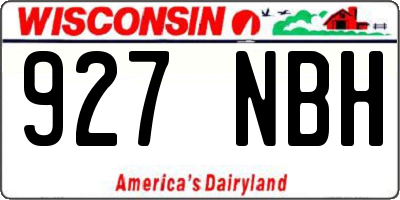 WI license plate 927NBH