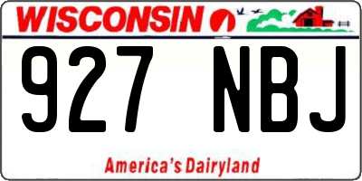 WI license plate 927NBJ