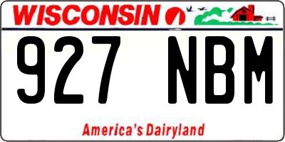 WI license plate 927NBM