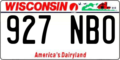 WI license plate 927NBO