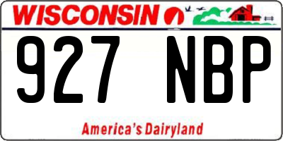 WI license plate 927NBP