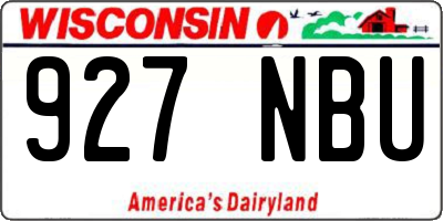 WI license plate 927NBU