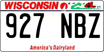 WI license plate 927NBZ