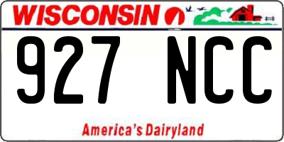 WI license plate 927NCC