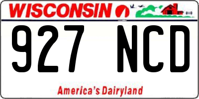 WI license plate 927NCD