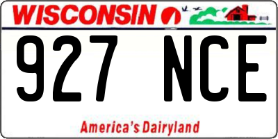WI license plate 927NCE