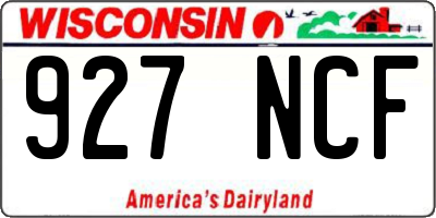 WI license plate 927NCF